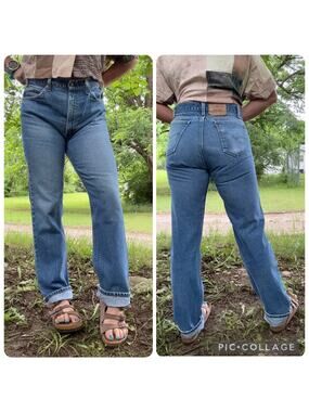 Vintage Levi's 505 Orange Tab Original Fit Straight Leg Zip Fly Blue Jean 36x34